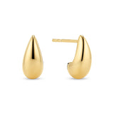 Polished Teardrop Stud Earrings – Rhodium Plated or 18k Gold Plated Sterling Silver