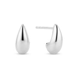Polished Teardrop Stud Earrings – Rhodium Plated or 18k Gold Plated Sterling Silver