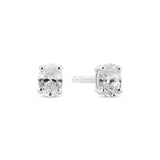 Oval-Cut Zirconia Stud Earrings | Sterling Silver & Gold Plated
