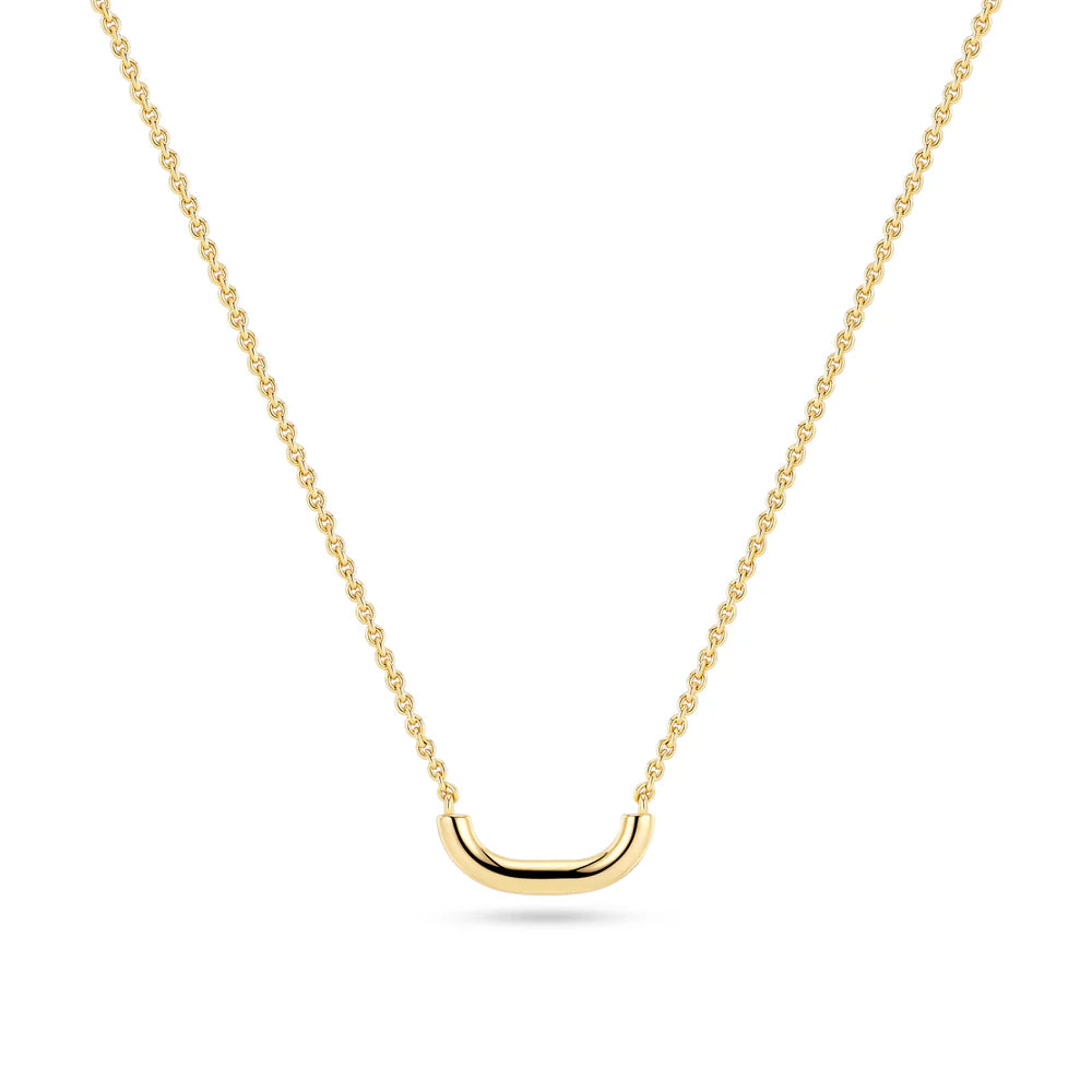 Curved Bar Pendant Necklace | Sterling Silver or 18k Gold Plated