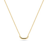 Curved Bar Pendant Necklace | Sterling Silver or 18k Gold Plated