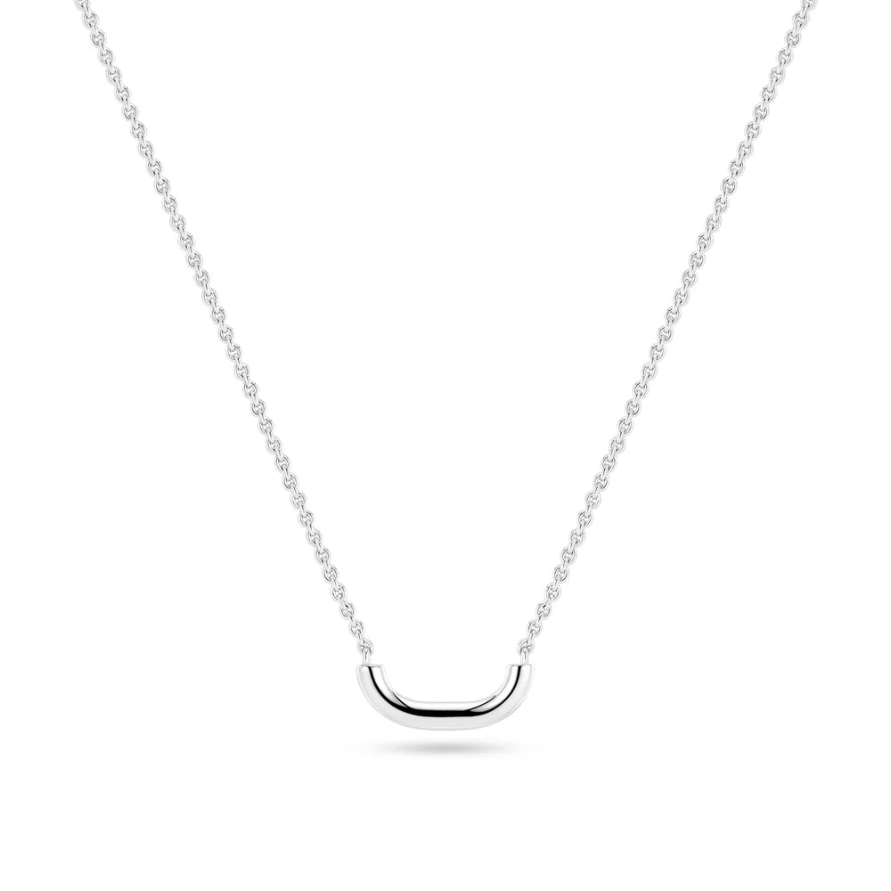 Curved Bar Pendant Necklace | Sterling Silver or 18k Gold Plated