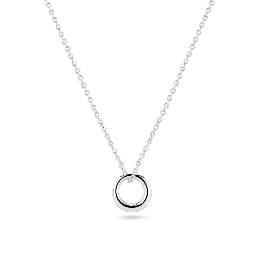 Open Circle Pendant Necklace | Sterling Silver or 18k Gold Plated