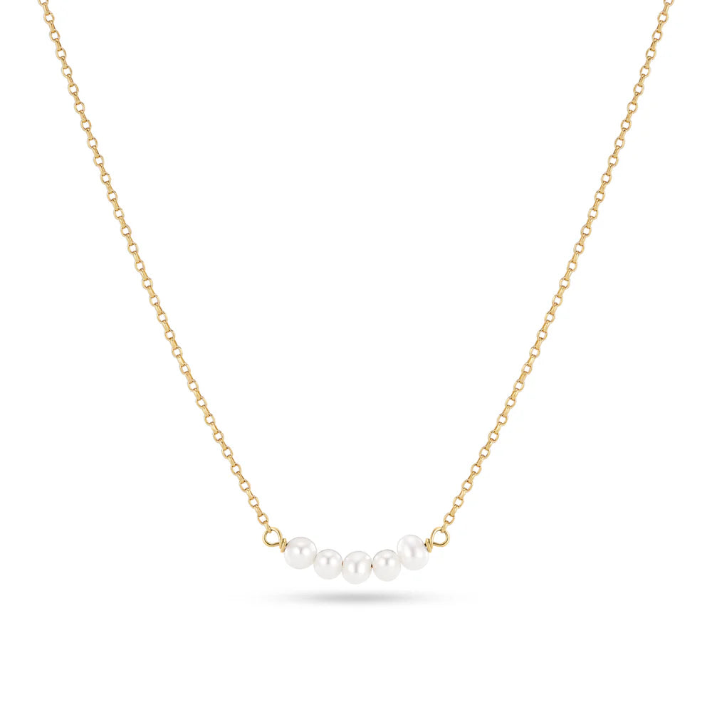 Freshwater Pearl Bar Necklace | Sterling Silver or 18k Gold Plated