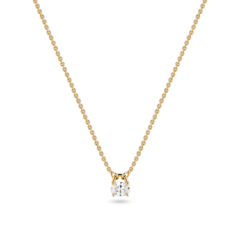 Classic Solitaire Pendant Necklace | Sterling Silver or 18k Gold Plated