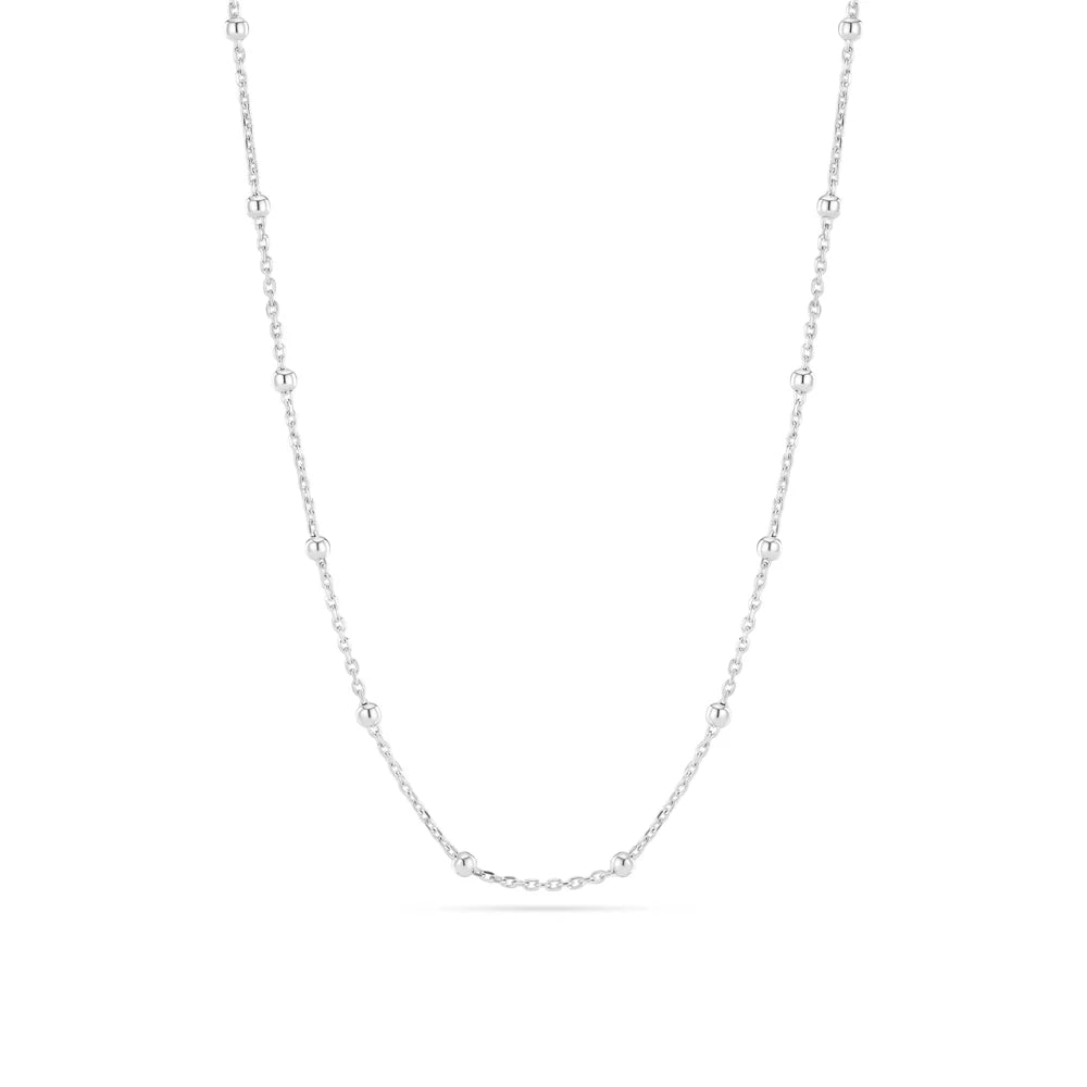 Beaded Station Necklace | 18k Gold Plated Sterling Silver