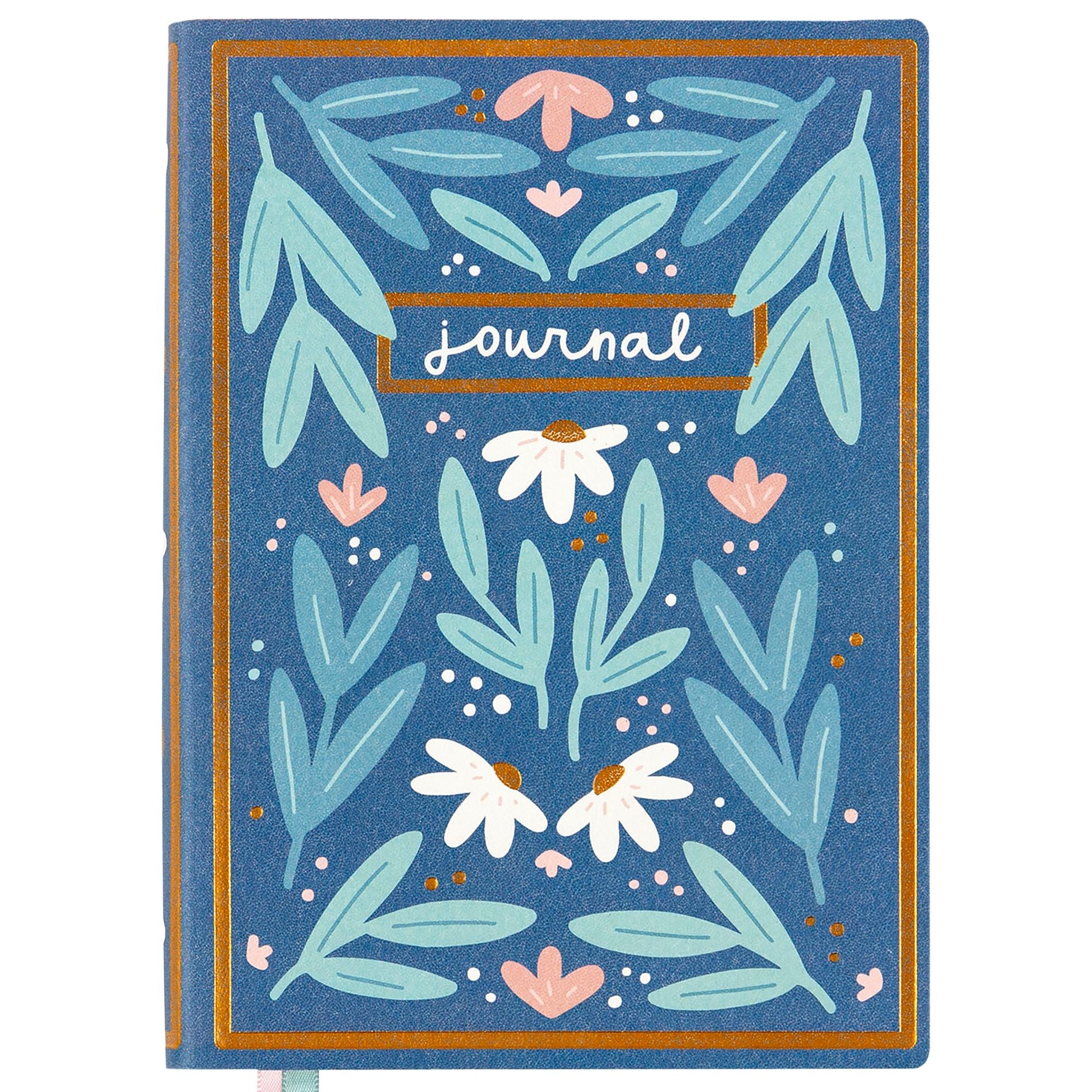 Blue floral 5x7 lined book journal - view 2