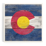 Rustic Colorado State Flag Ceramic Coaster
