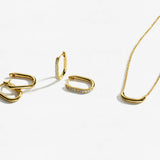 Curved Bar Pendant Necklace | Sterling Silver or 18k Gold Plated