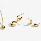 Polished Teardrop Stud Earrings – Rhodium Plated or 18k Gold Plated Sterling Silver