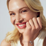 Heart Zirconia Bracelet in Sterling Silver or 18k Gold Plated | Delicate Adjustable Bracelet