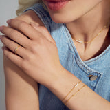 Beaded Station Bracelet – 18k Gold Plated or Sterling Silver