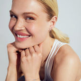 Three-Stone Curve Stud Earrings | Sterling Silver or Gold Plated