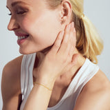 Three-Stone Curve Stud Earrings | Sterling Silver or Gold Plated