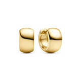 Chunky Huggie Hoop Earrings – Sterling Silver or 18k Gold Plated | Modern Sculpted Hoops