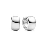 Chunky Huggie Hoop Earrings – Sterling Silver or 18k Gold Plated | Modern Sculpted Hoops