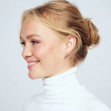 Multicolor Zirconia Huggie Earrings | Sterling Silver or Gold Plated Hoops