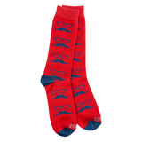 World's Softest 1902 Transit Crew socks in Mustache and Glasses