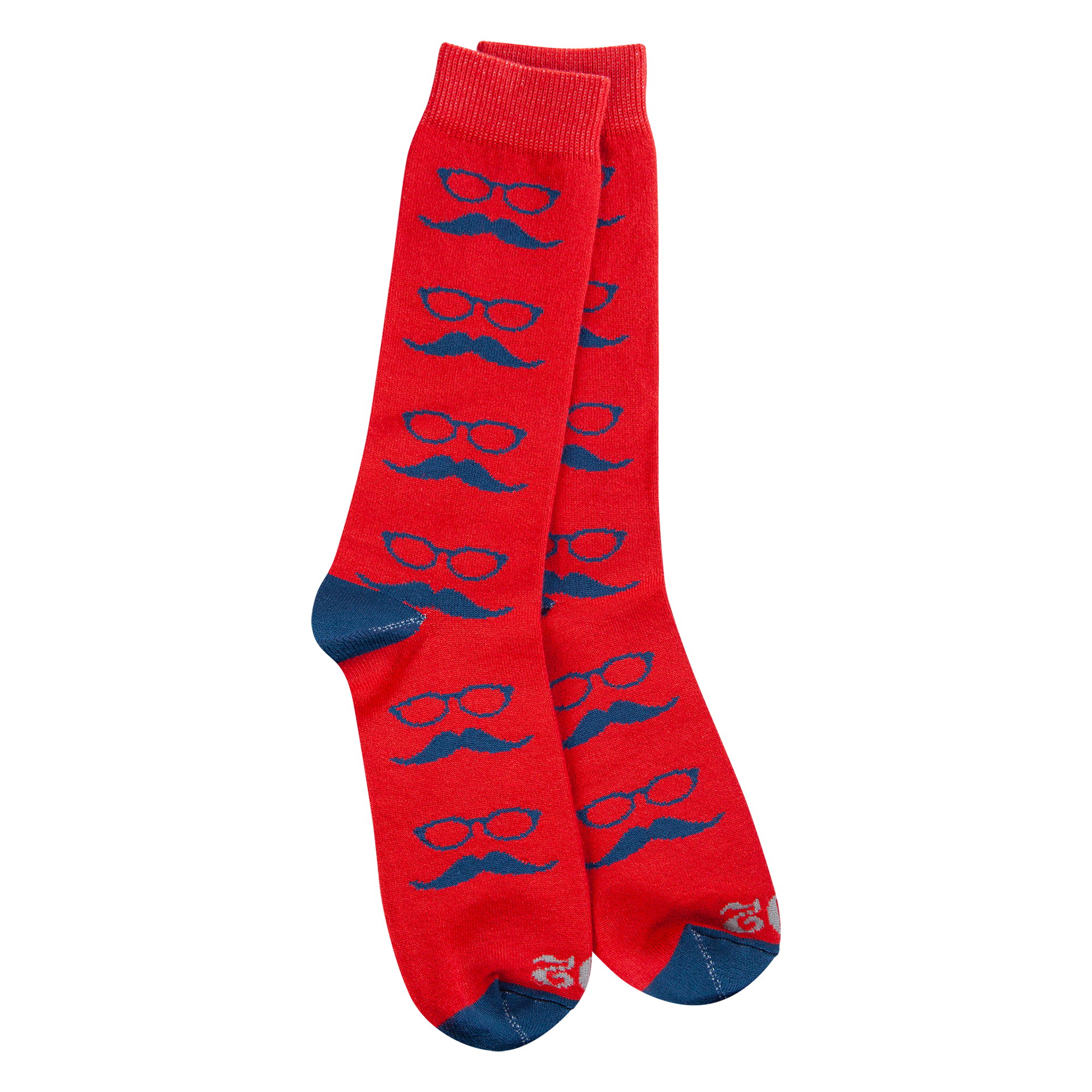 World's Softest 1902 Transit Crew socks in Mustache and Glasses