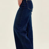 Judy Blue Petite LUX Retro High Waist Wide Leg Jeans in Twilight Blue