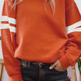 GAME DAY Varsity Striped Plus Size Sweatshirt