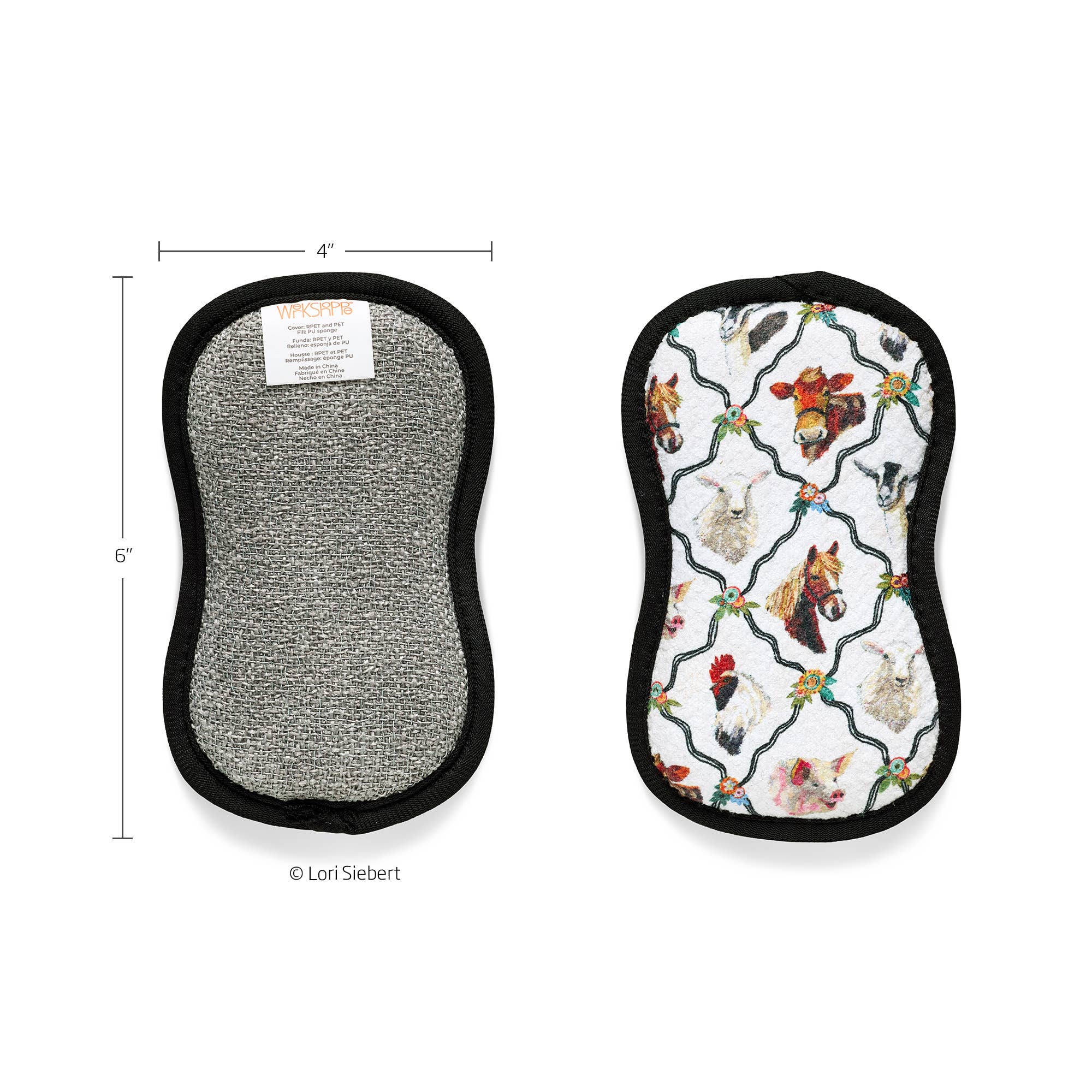 At The Farm dual-sided microfiber scrubbies set of 4, view 5