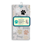 Dog paws and bone print microfiber pet drying towel, view 2