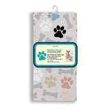 Dog paws and bone print microfiber pet drying towel, view 2