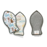 Cats Meow print dual-sided microfiber pet bowl scrubbies