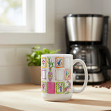 Mahjong Pink 15 oz Ceramic Mug