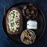 Roasted Garlic Horseradish Dip served with bread, crackers and bread cubes
