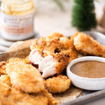 Breaded chicken tenders served with Champagne Garlic Honey Mustard