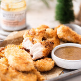 Breaded chicken tenders served with Champagne Garlic Honey Mustard