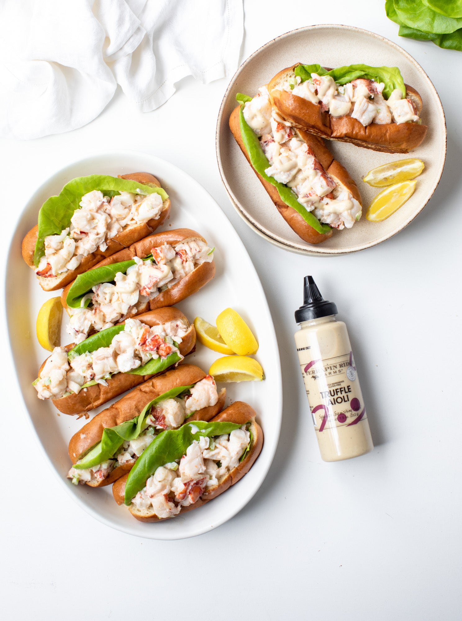 Lobster rolls finished with truffle aioli