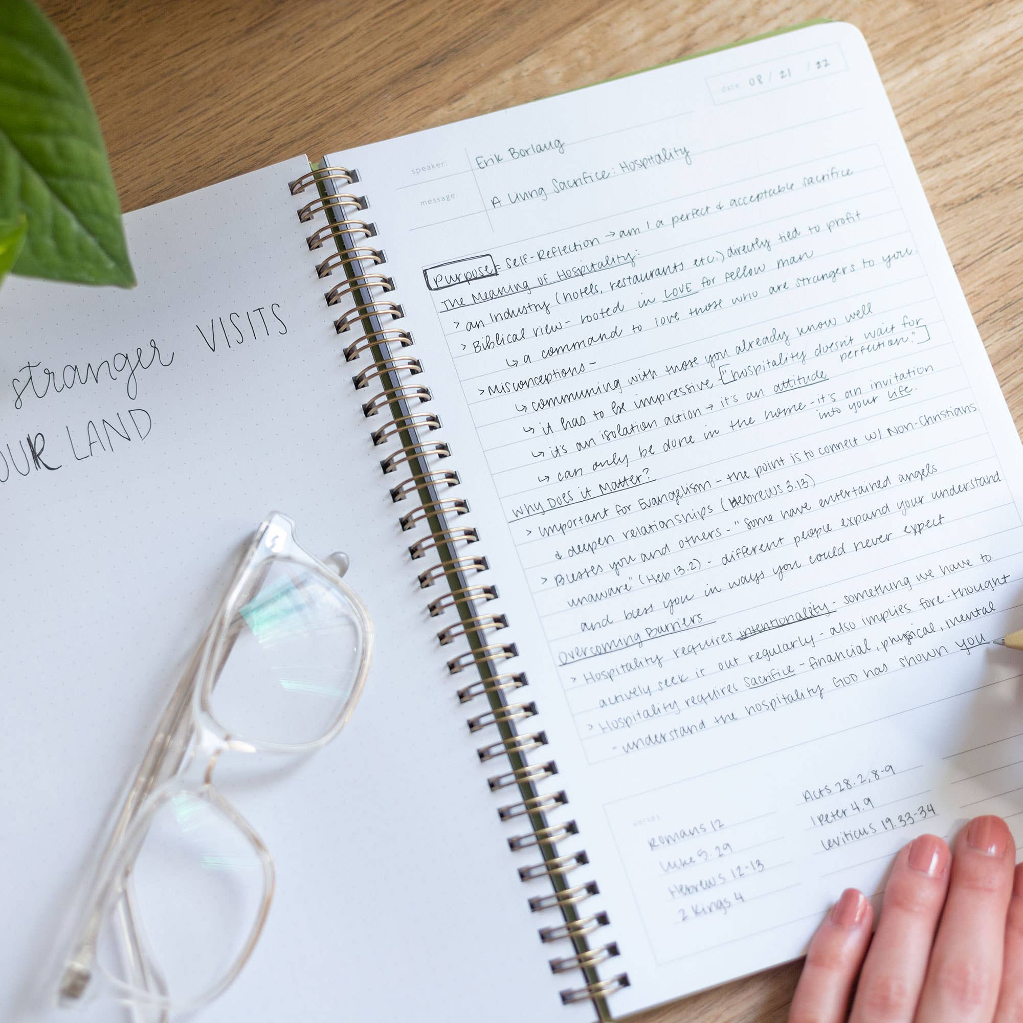 Blush Bible study notebook, 6.75 by 10.5 inches