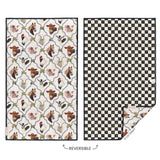 At The Farm farm animal and checkerboard reversible microfiber kitchen towel