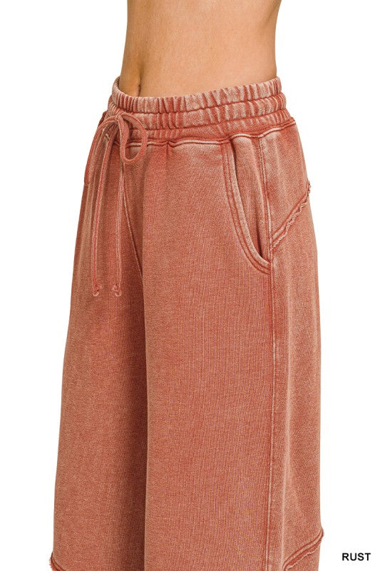 Washed French terry flare pant, alternate colorway