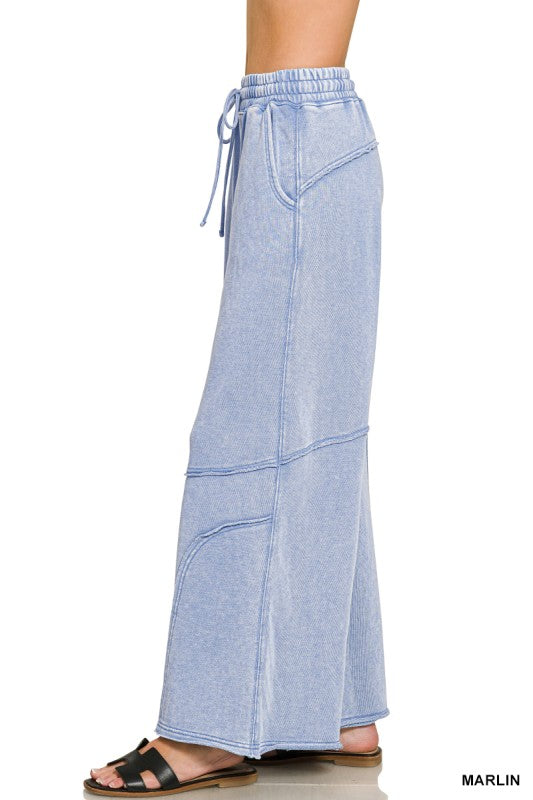 Washed French terry flare pant, alternate colorway