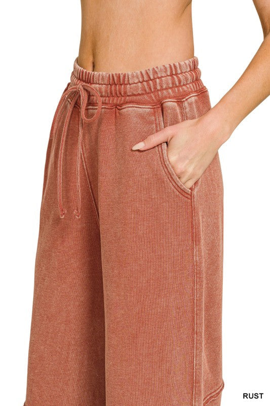 Washed French terry flare pant, alternate colorway