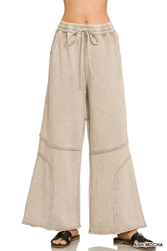 Washed French terry flare pant, alternate colorway