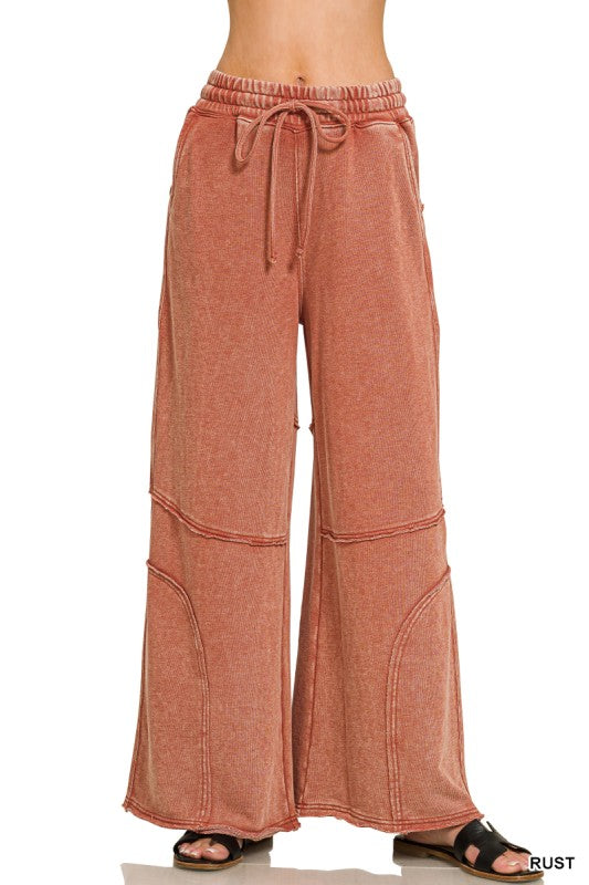 Washed French terry flare pant, alternate colorway
