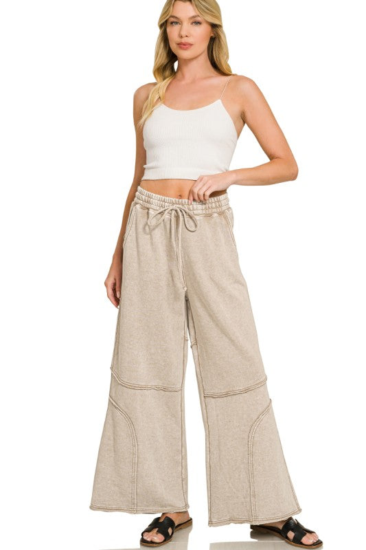 Washed French terry flare pant, alternate colorway
