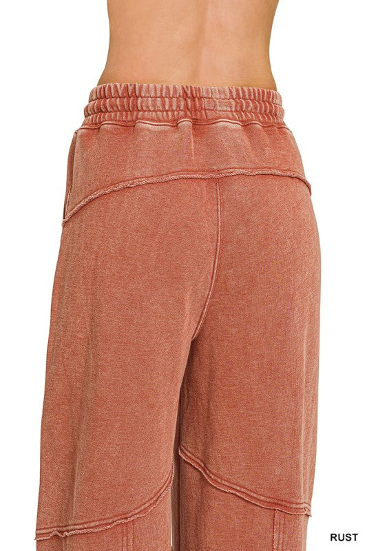 Washed French terry flare pant, alternate colorway