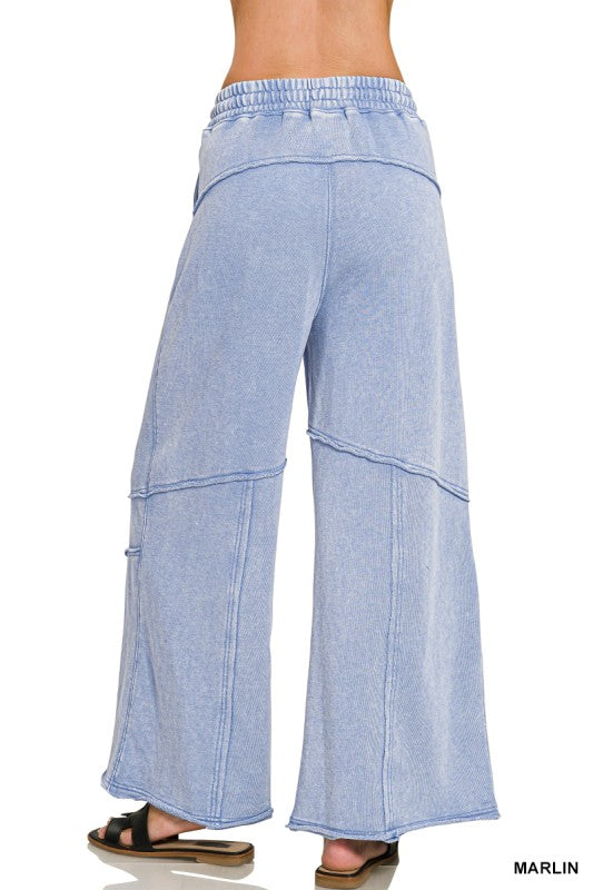 Washed French terry flare pant, alternate colorway