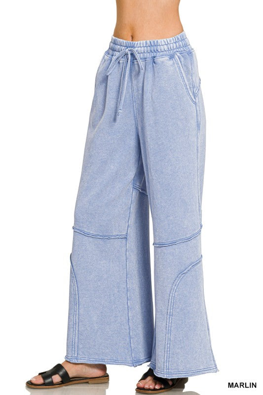 Washed French terry flare pant, alternate colorway
