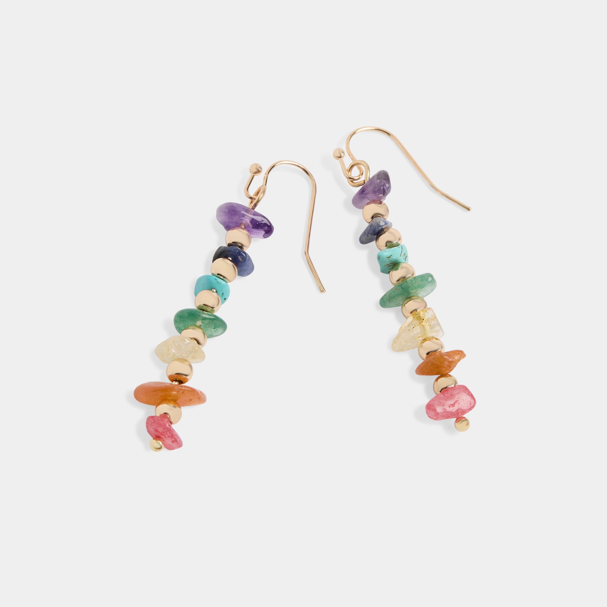 Chakra Dangle Earrings in Gold