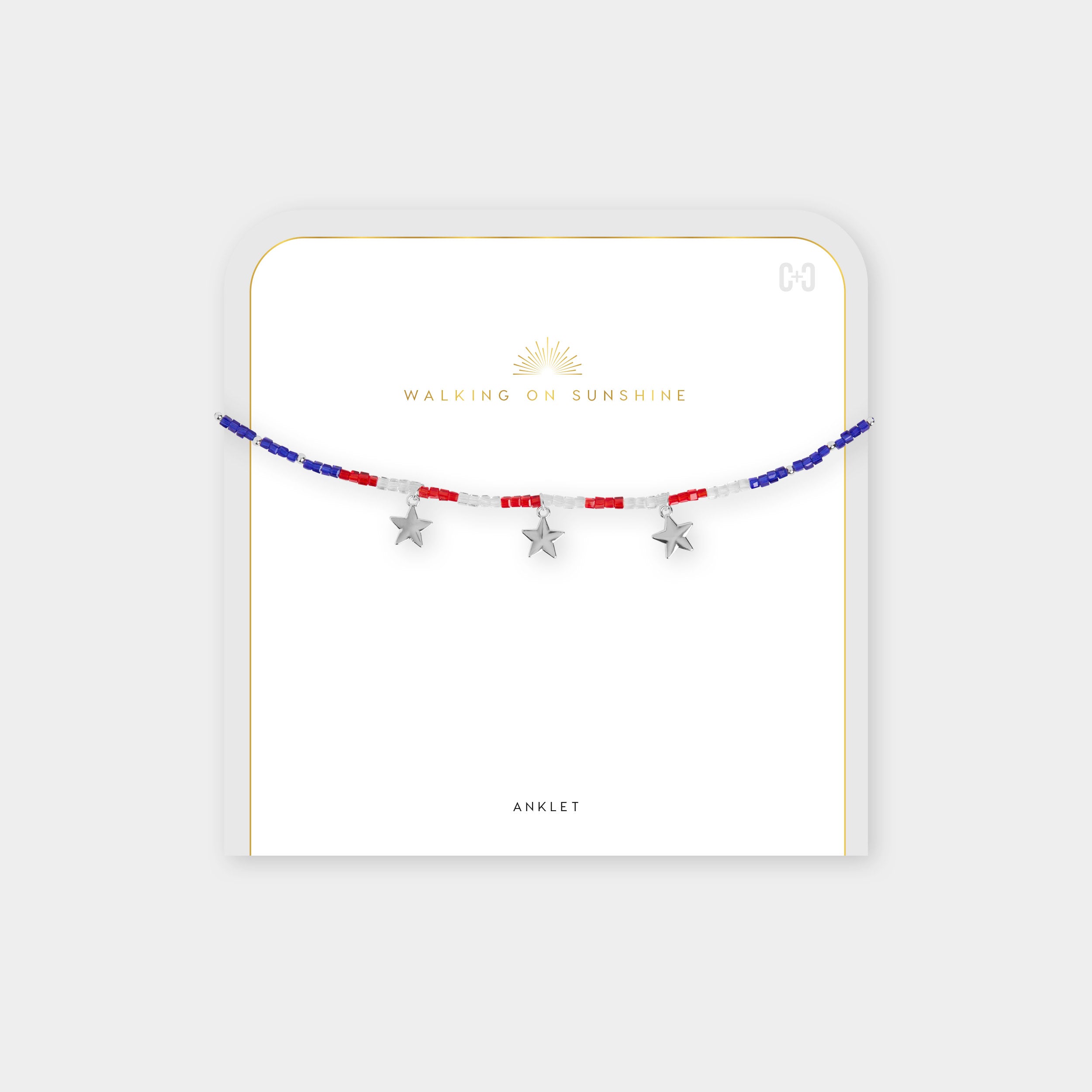 Lenny Anklet in Red, White and Blue