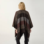 Leti Ombre Striped Wrap - brown multi, worn view