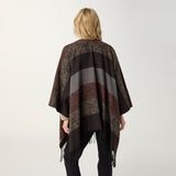 Leti Ombre Striped Wrap - brown multi, worn view