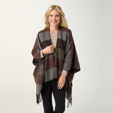 Leti Ombre Striped Wrap - brown multi ombre stripe